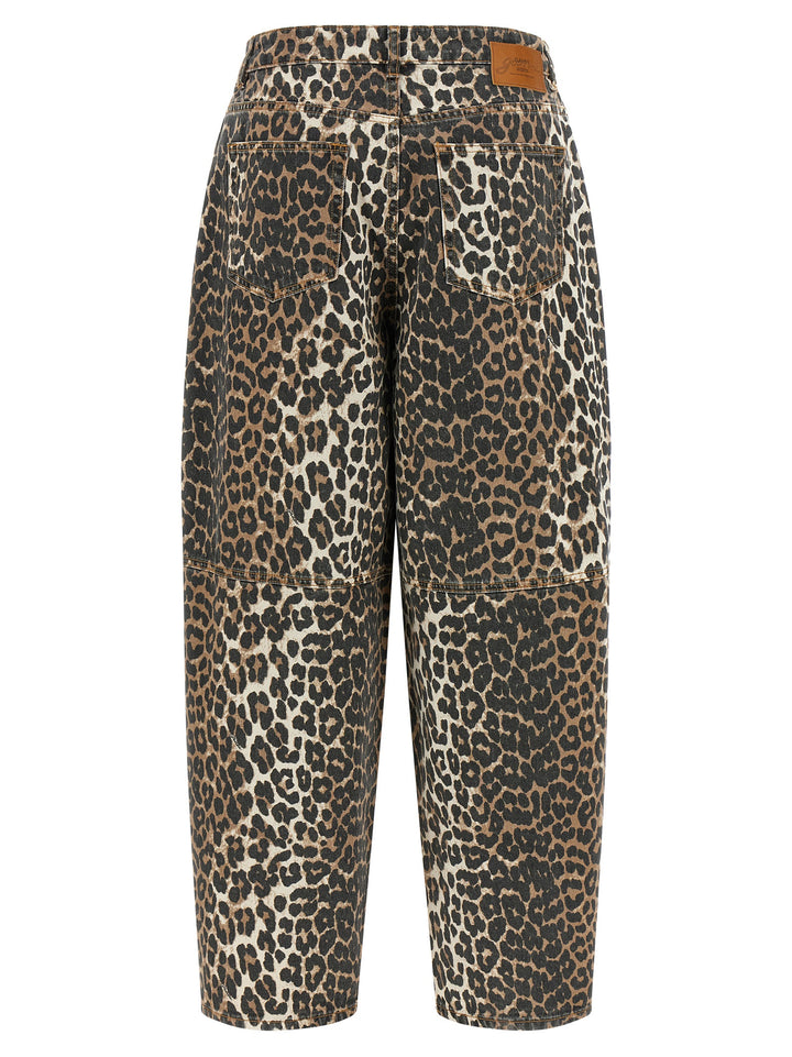 Ganni Leopard Printed Stary Jeans - Brown | 203fb7e28eeb308b31908e7fda70dc4cd04c18a9