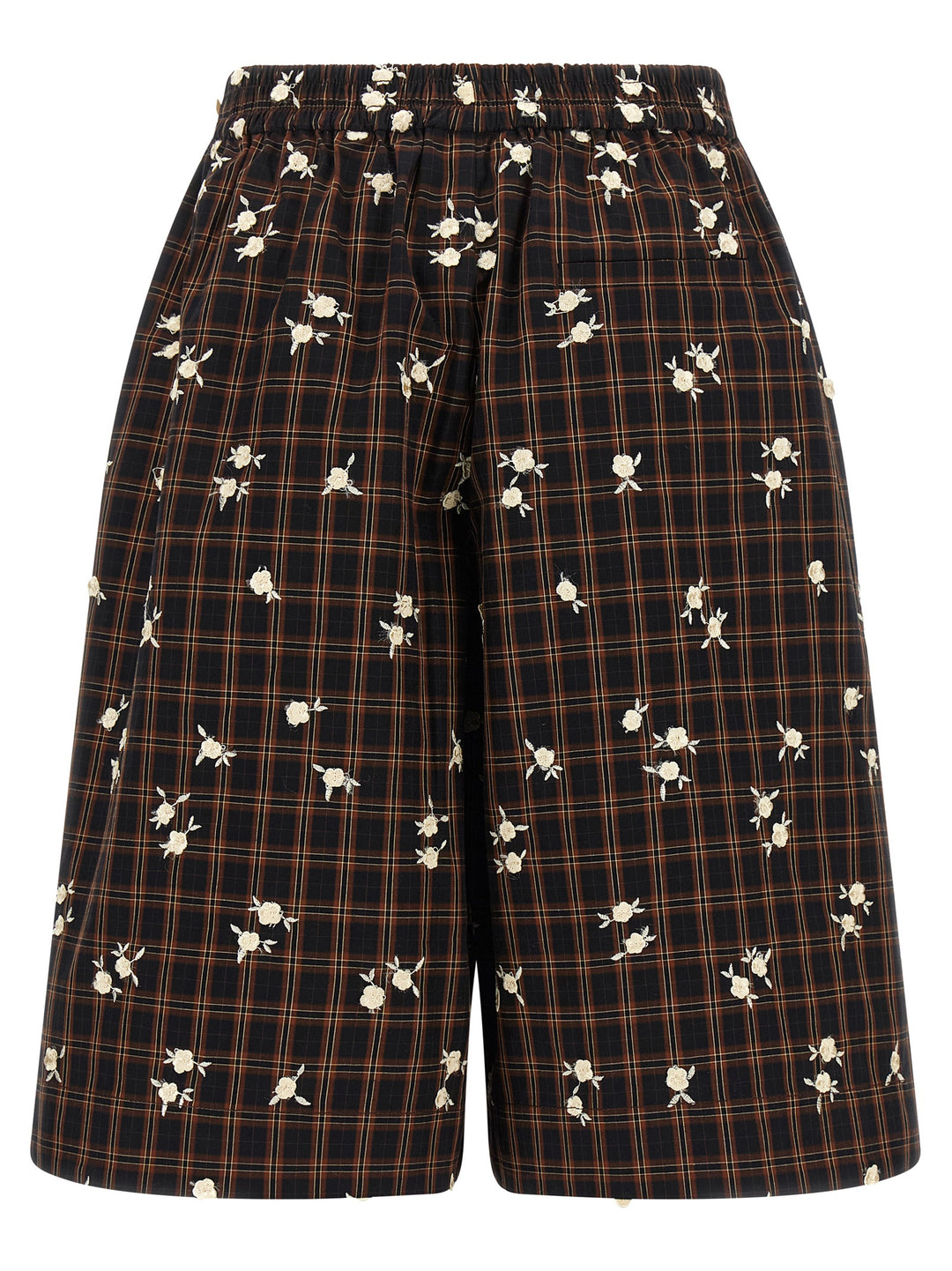Ganni Check Flower Bermuda and Short - Brown | 8c56f67baea646d0dd504fa6ca8291a920a19034
