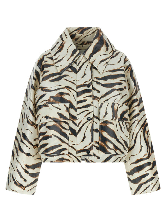 Laminated Fabric Jacket Puffer Jackets Multicolor