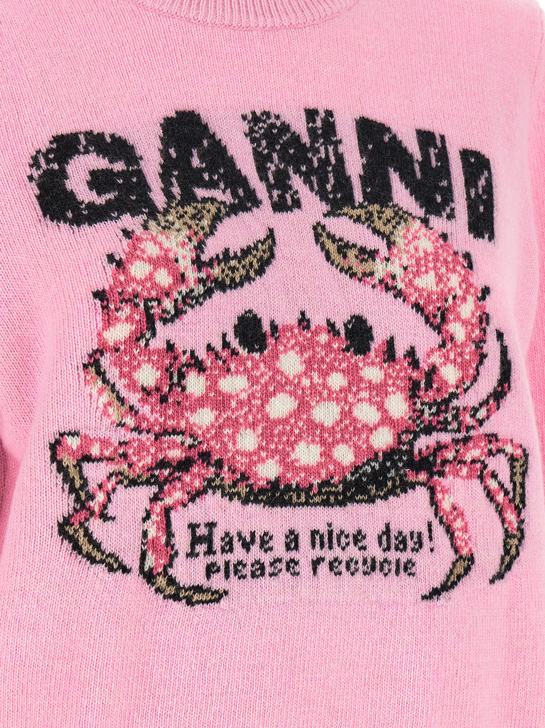 Ganni Crab Sweatshirt - Pink | 51727786298a449d26b20edd908dbb89828d41aa
