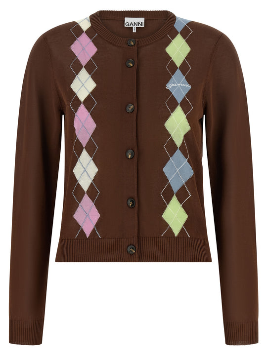 Argyle Sweaters And Cardigans Brown
