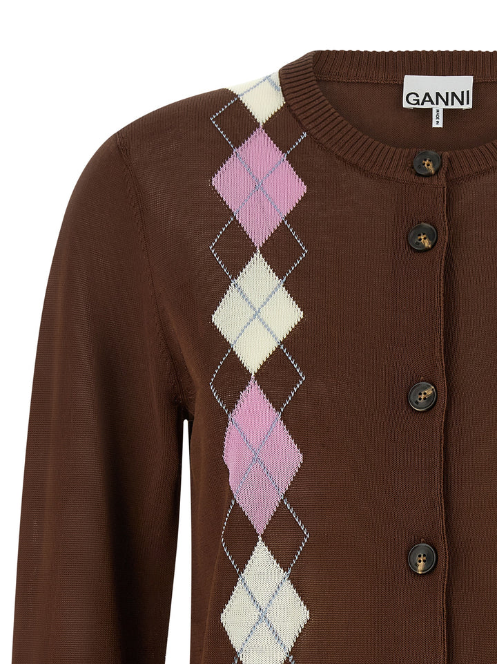 Ganni Argyle Sweaters and Cardigans - Brown | d2956c1efb14c8f228d867326beb2315e383dcce