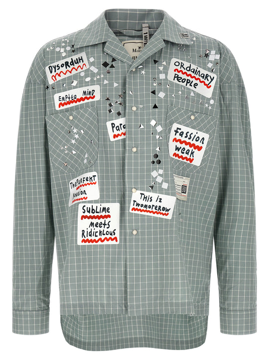 Shirt Adhesive Decorations Shirt And Blouse Light Blue