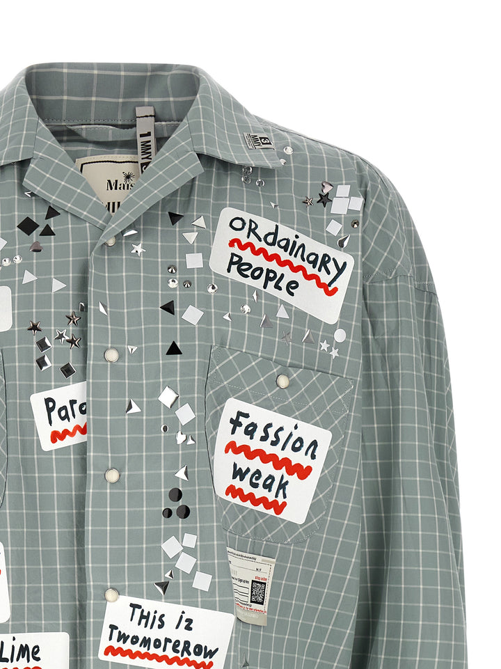Maison Mihara Yasuhiro Shirt Adhesive Decorations Shirt and Blouse - Light Blue | 3f34ca86f5f0eae378fd2711442ce675c531a08d