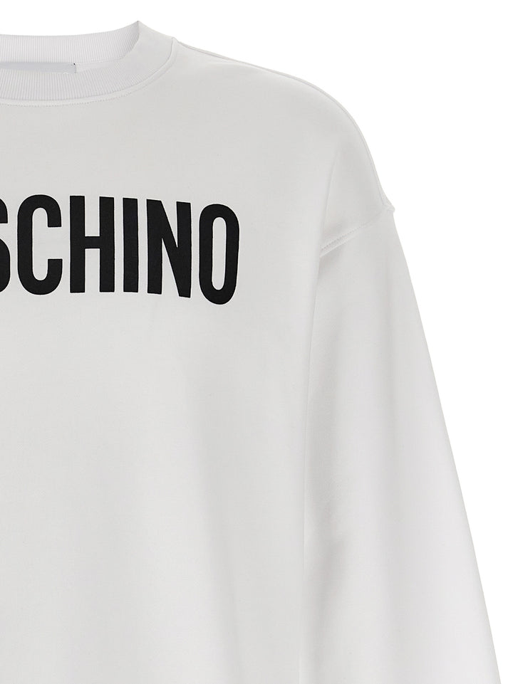 Moschino Logo Print Sweatshirt - White | bcd2b7b58471deb0f22be54bd4ead0854f27ba5d