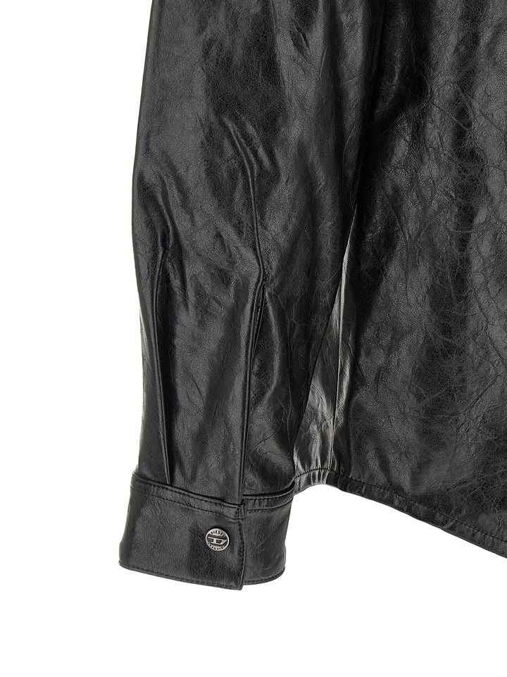 Diesel S-Simply-Qmbu Shirt and Blouse - Black | b121aed17fa002005e2d66db32668c76d9b89721