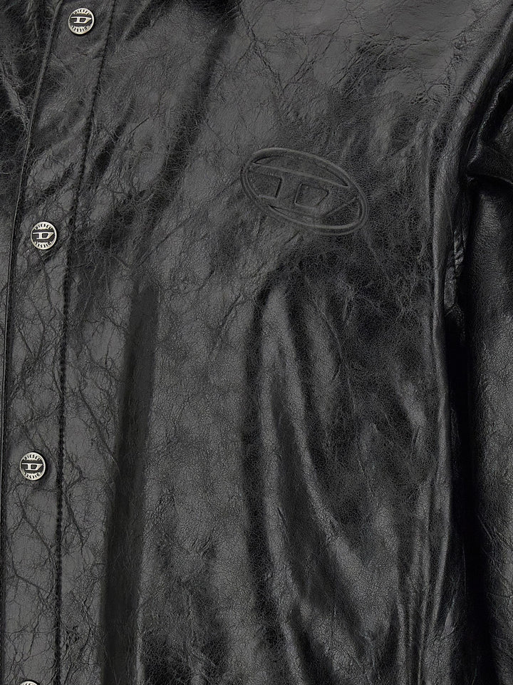 Diesel S-Simply-Qmbu Shirt and Blouse - Black | 8aff3603d9d2f6864ca85cdbb7c1d46fc6f61a3f