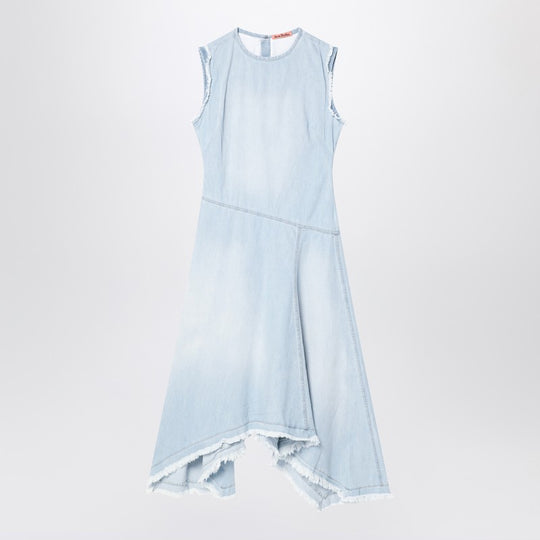 Light Blue Denim Asymmetric Dress