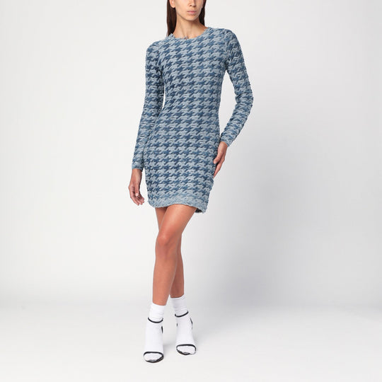 Blue/Light Grey Patterned Dress