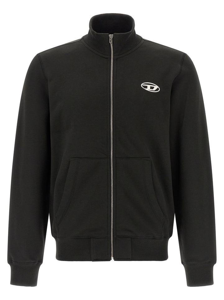 Diesel S-Ginn-Zip-Iod Sweatshirt - Black | ac562ac4fb3311937aa057fce33b0807c17095f6