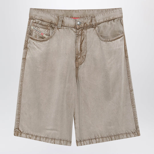 Beige Viscose Bermuda Shorts