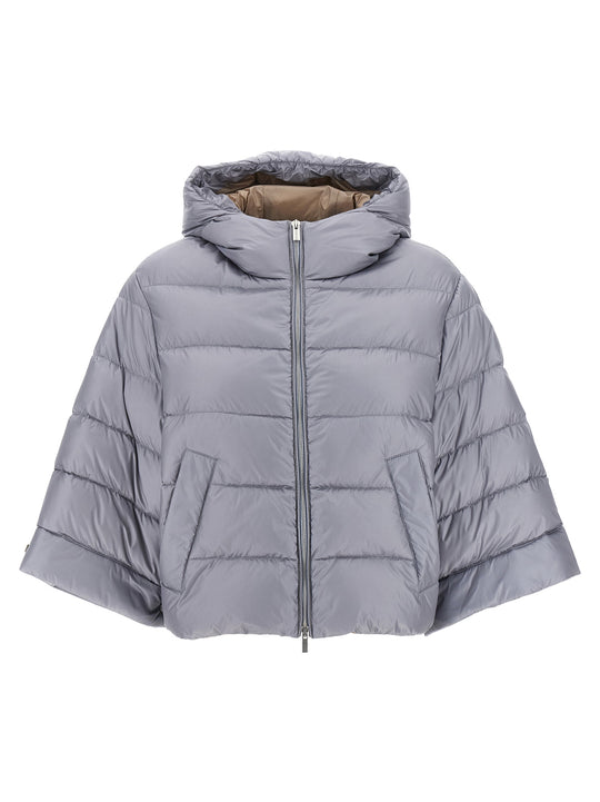Cape Down Jacket Puffer Jackets Gray