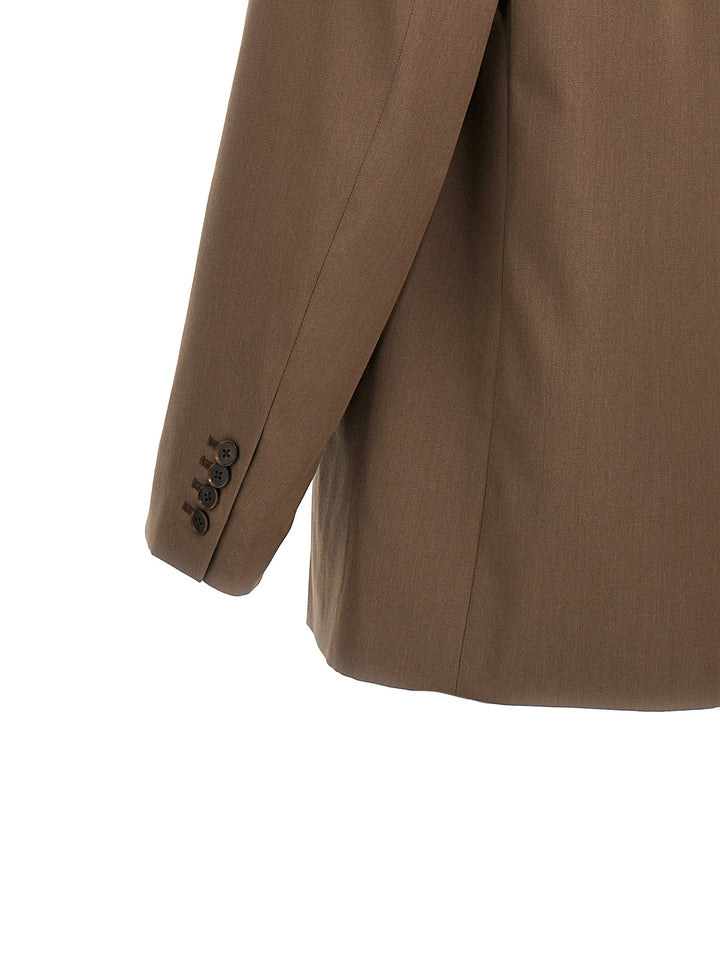 Auralee Single-Breasted Wool Blazer - Brown | cfe91149ba9a1c6bb974466133d215b226b58dc4