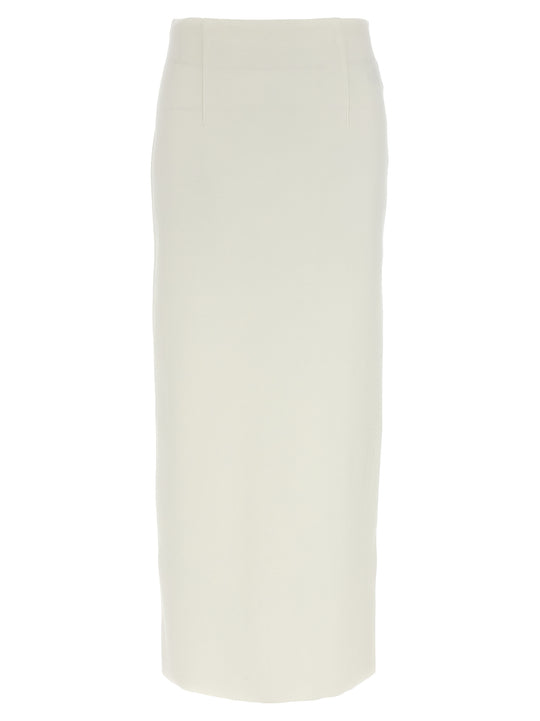 Double Face Knit Skirt Skirts White