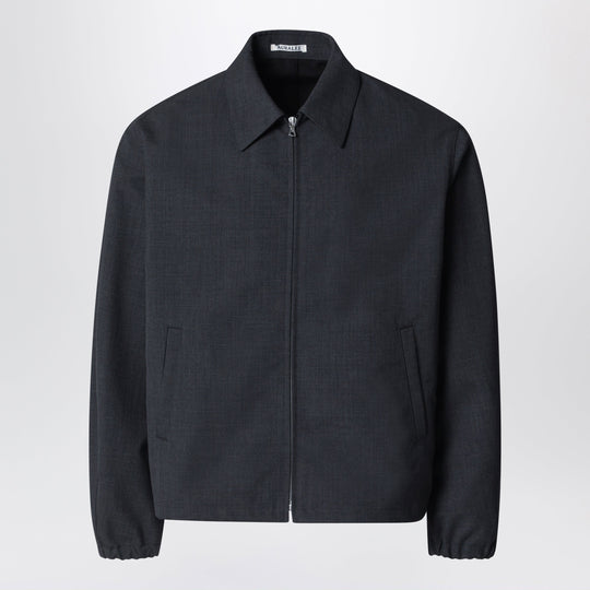 Anthracite Grey Wool Zip-Up Blouson