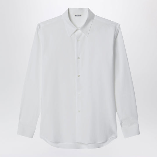 White Slim-Fit Cotton Twill Shirt