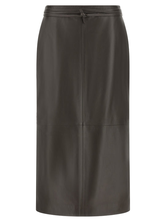 Leather Skirt Skirts Brown