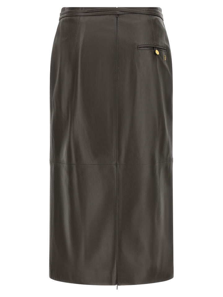 Alberta Ferretti Leather Skirt Skirts - Brown | fe67aec18de29dfbb16b0657ccfcf72739f459f2