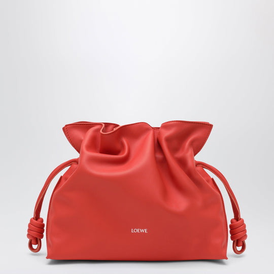 Medium Flamenco Clutch Bag In Orange Nappa Leather