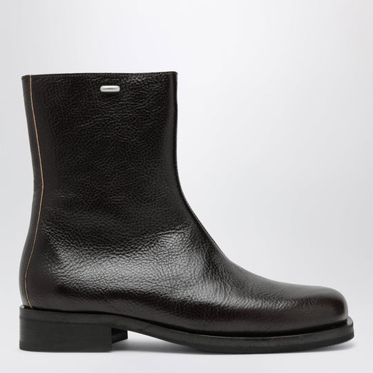 Camion Boot In Italian Leather, Deep Americano