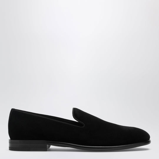 Black Velvet Goatskin Loafers