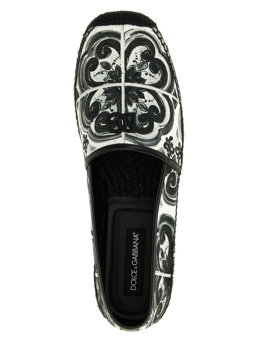 Dolce & Gabbana Maiolica Flat shoes - White/Black | 8f98b972d65a58905d0f9744f3a986d39b0849e6