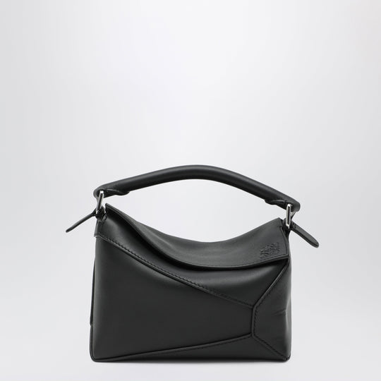 Mini Puzzle Edge Bag In Black Leather