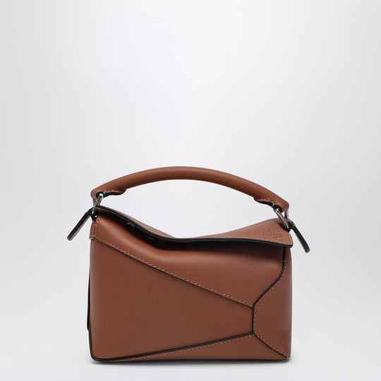 Puzzle Edge Mini Bag Brown In Grained Leather