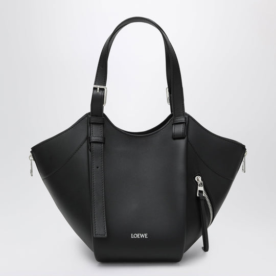 Black Leather Hammock Flip Bag