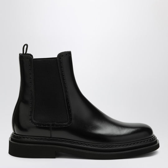 Black Leather Ankle Boot