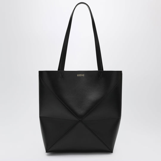 Medium Puzzle Fold Tote Bag In Black
