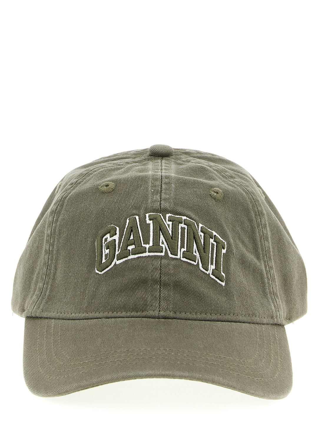 Ganni Embroidery Cap Hats - Green | 646a875b6d2c1a77581e7e73401e16cd2400f28c