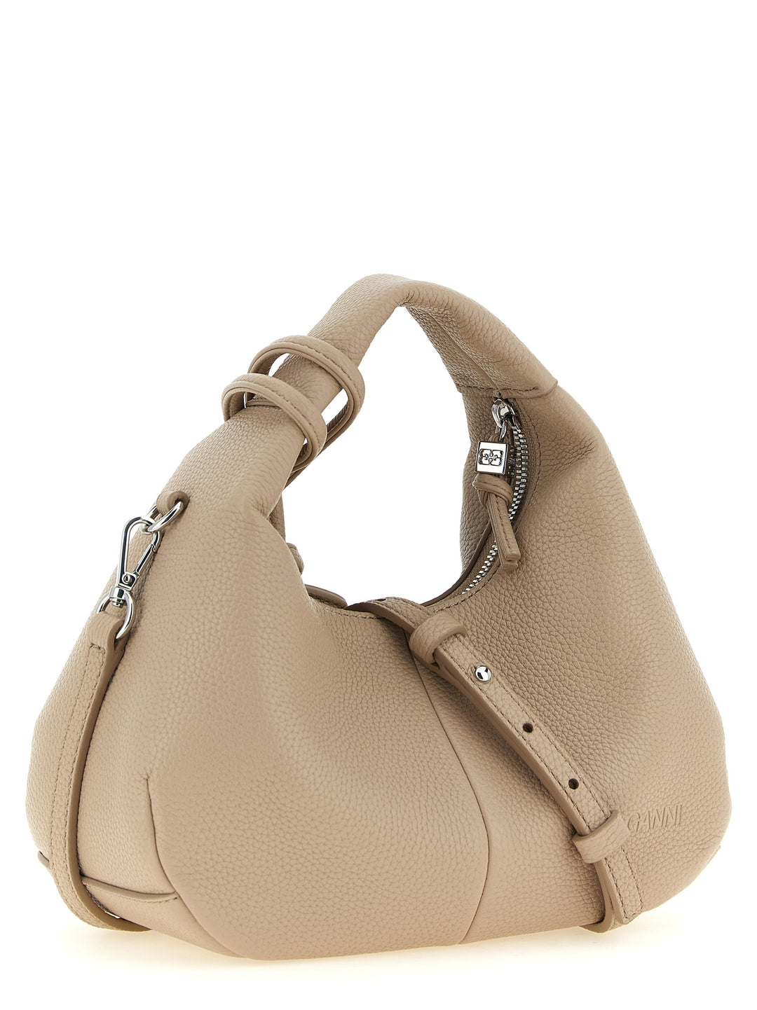 Ganni Mini Hobo Hand Bags - Beige | 8003d970965ffcb2f47457a6de089c67cfda409d