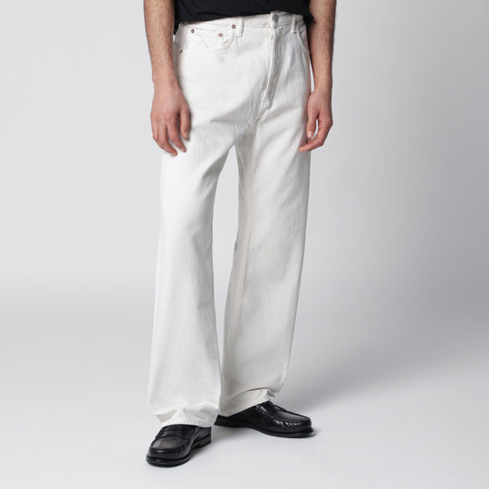 White Trousers In Regenerated Denim