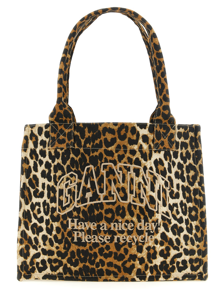 Ganni Leopard Tote Bag - Brown | d907d1f43892ee1860f08a1078cc70db8d44343c