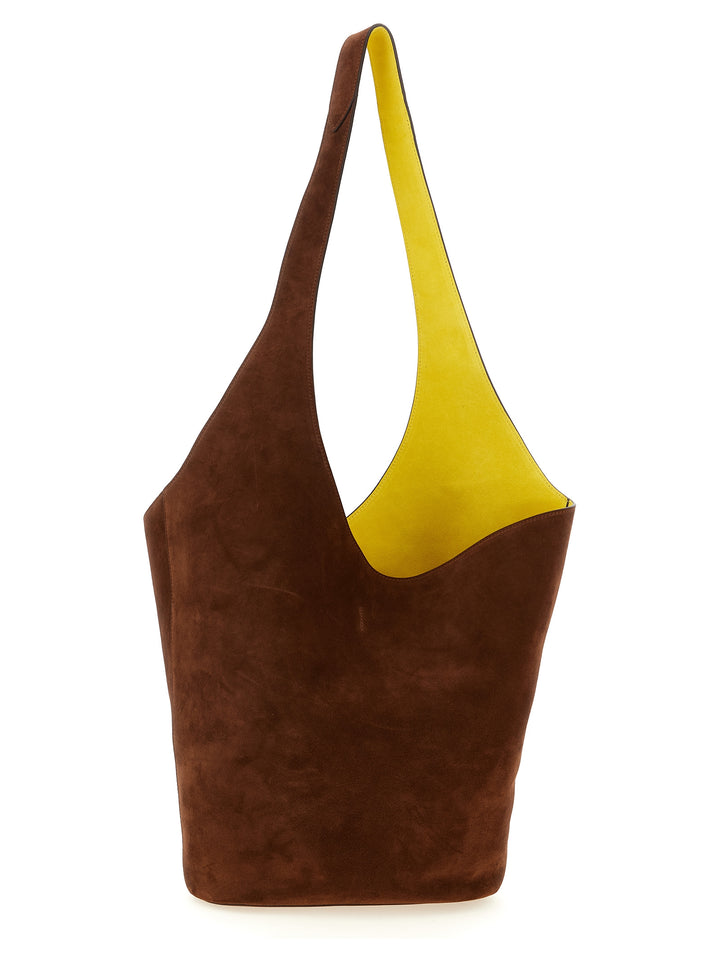 Alberta Ferretti Suede Shoulder Bag Shoulder Bags - Brown | 40923d5414281ad355973d1c0a70eee395126f01