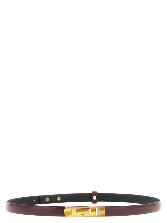 Striped Buckle Belt Belts Bordeaux