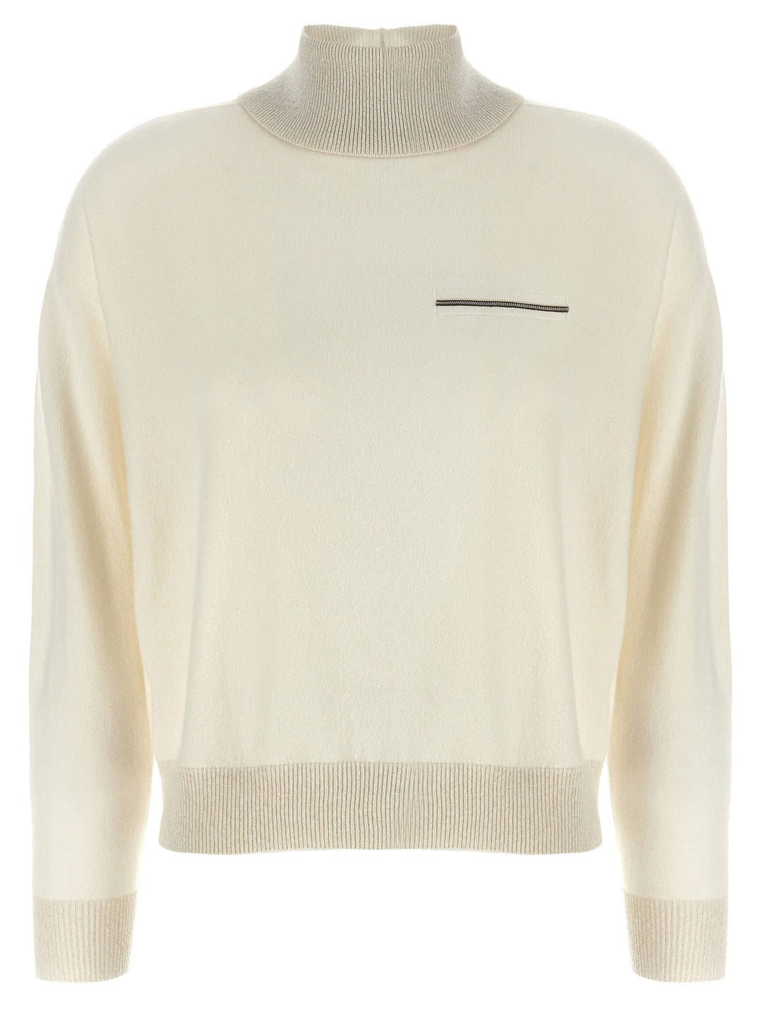 Peserico Lurex Details Turtleneck Sweater Sweaters and Cardigans - White | 5eb273efc7db155f51f68f98ee728d3c8da9a339
