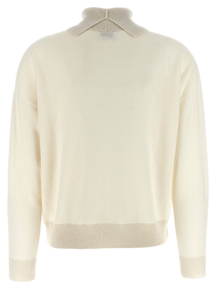 Peserico Lurex Details Turtleneck Sweater Sweaters and Cardigans - White | f3ae2f33aa801e128954ae0044d4c02cdb95faac