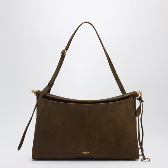 Le Click Pocket 35 East-West Shoulder Bag In Green Nubuck