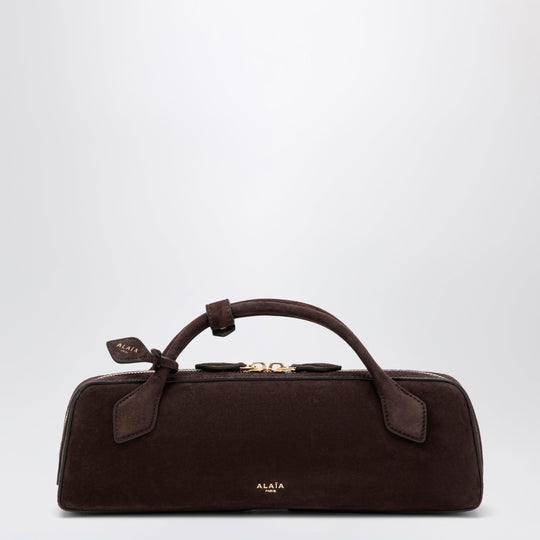 Le Teckel Pouch In Suede Goat Leather, Smoky Brown