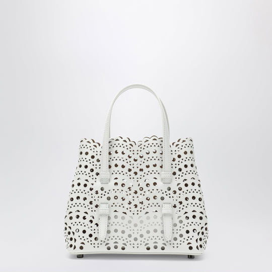 Mina 20 Bag In White Vienne Wavy Calfskin Leather