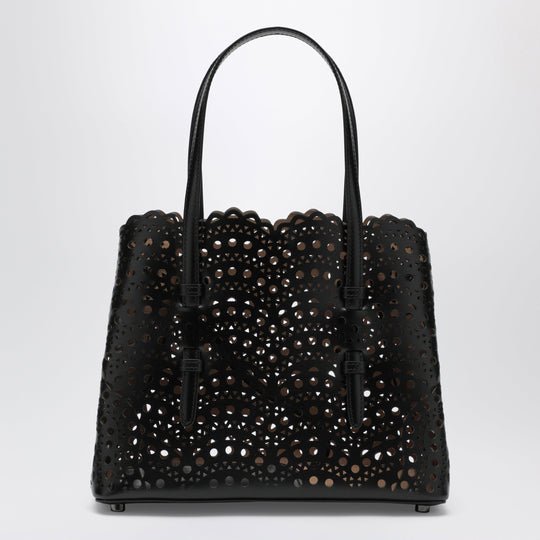 Mina 25 Black Wavy Vienne Calfskin Leather Bag