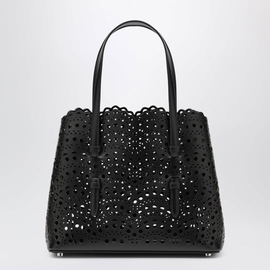 Mina 25 Calfskin Leather Tote Bag In Black