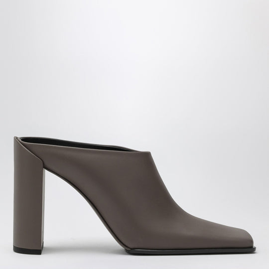 Square-Toe Mule In Taupe Grey