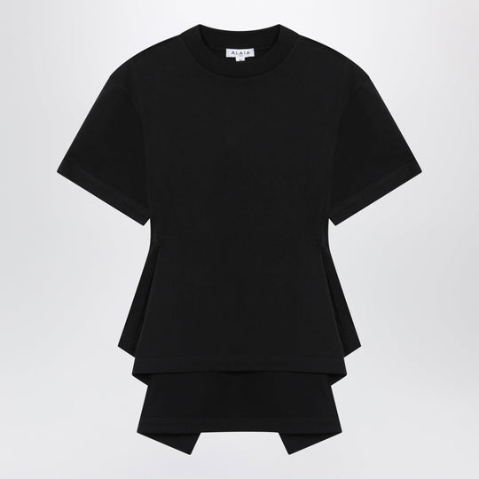 Panelled Cotton Jersey T-Shirt In Black