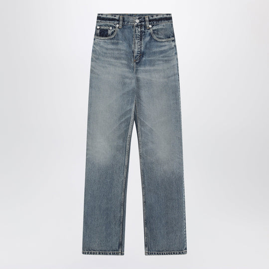 Straight-Leg Denim Jeans In Dirty Wash Cotton