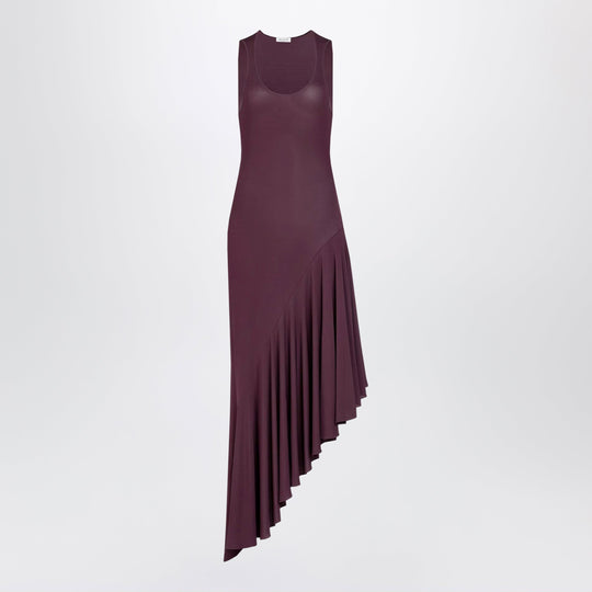 Asymmetric Fluid Viscose Jersey Dress In Violet