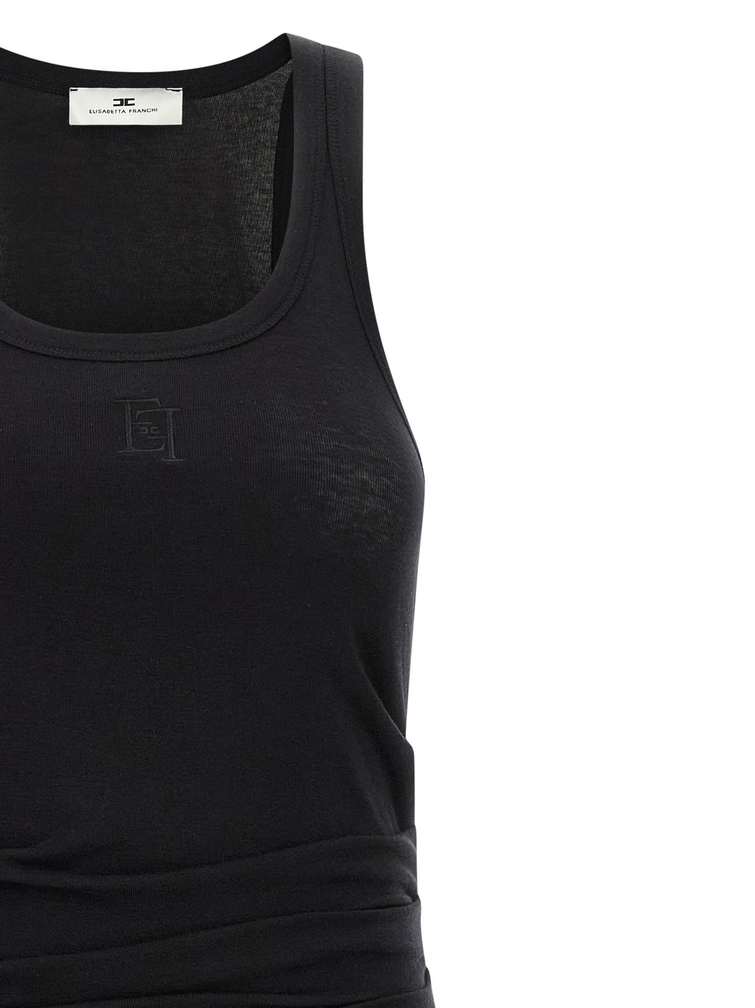 Elisabetta Franchi Logo Embroidery Dress Dresses - Black | cbfd8129a38fa50abdd556194d296311b23a7780