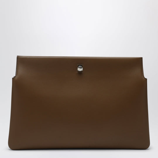 Triplex Caramel Leather Clutch Bag